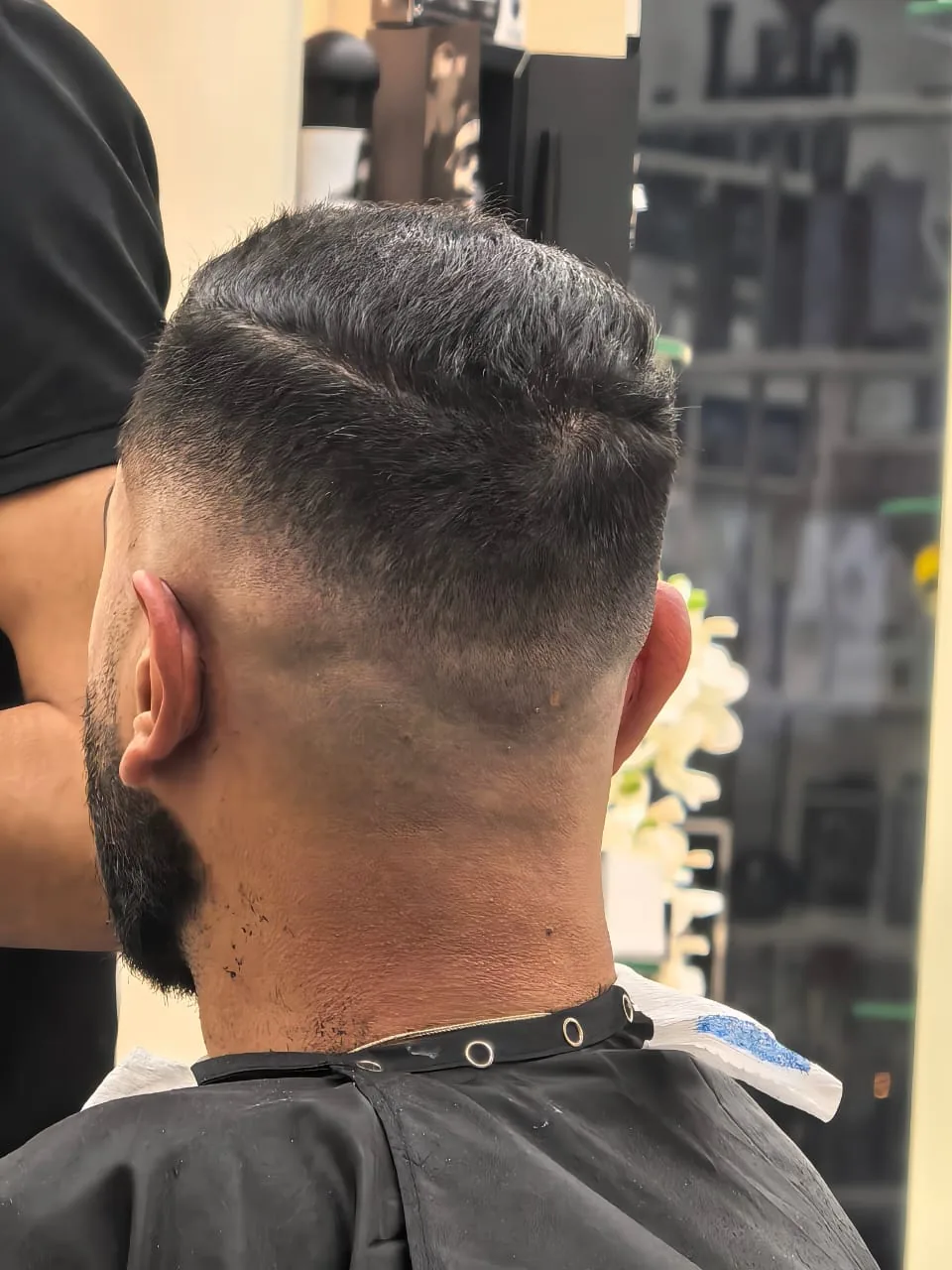 Back view of a finished fade at Spazio Gents Salon in JVC, Dubai